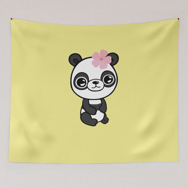 Item preview, Panda with delicate pink flower designed and sold by jakezbontar.