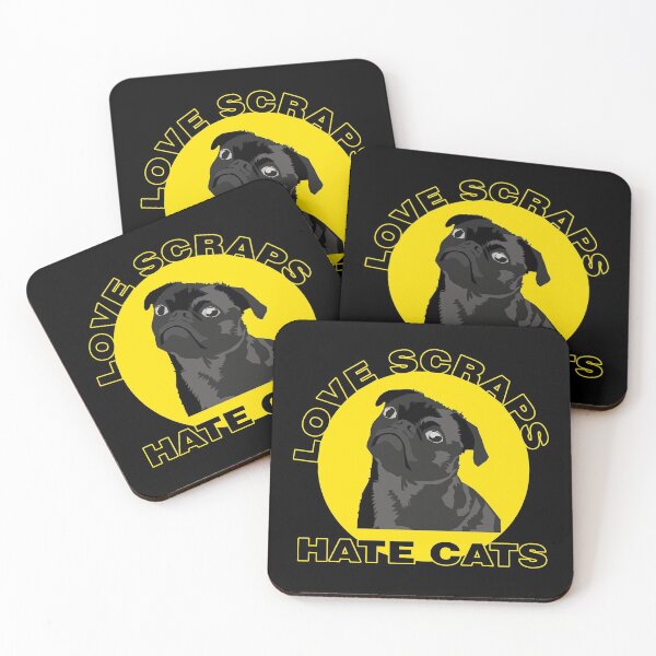 Item preview, Cute Pug Love Scraps Hate Cats  designed and sold by PiscesVibes.