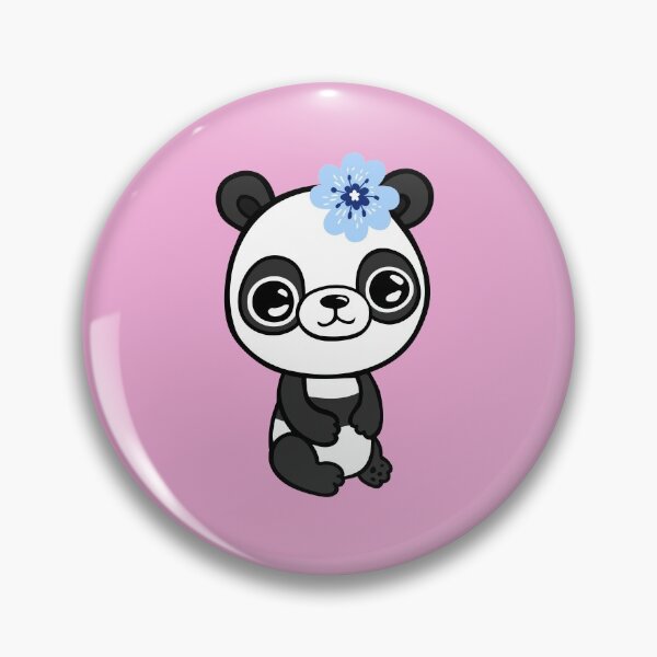 Item preview, Panda with delicate blue flower designed and sold by jakezbontar.