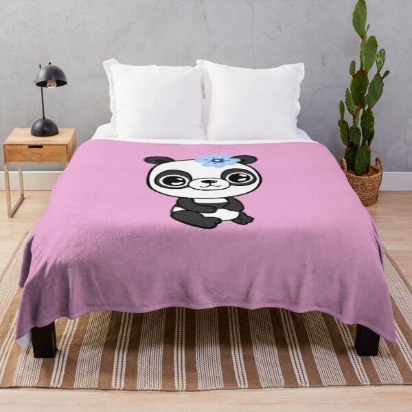 Item preview, Panda with delicate blue flower designed and sold by jakezbontar.