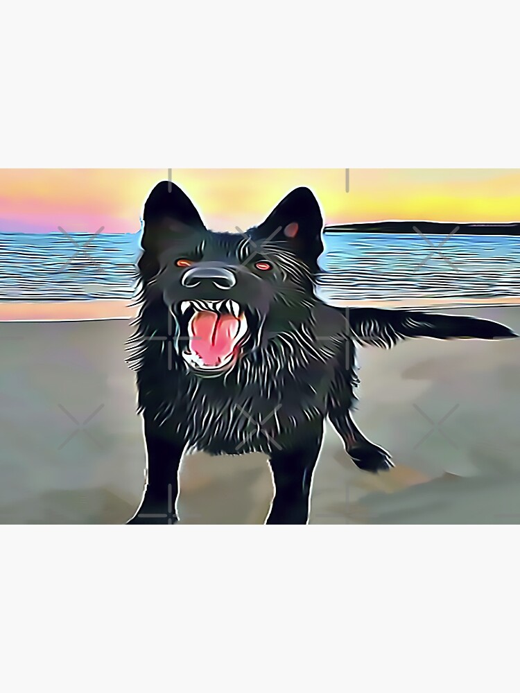 Angry Black Wolf by Sunleil