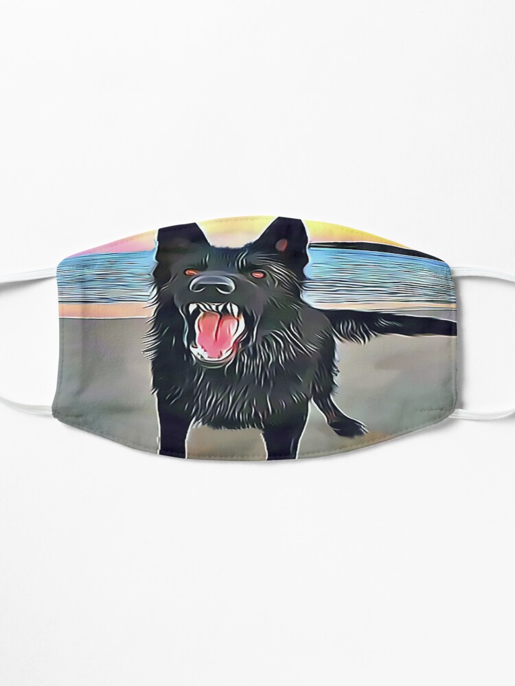 Alternate view of Angry Black Wolf Mask