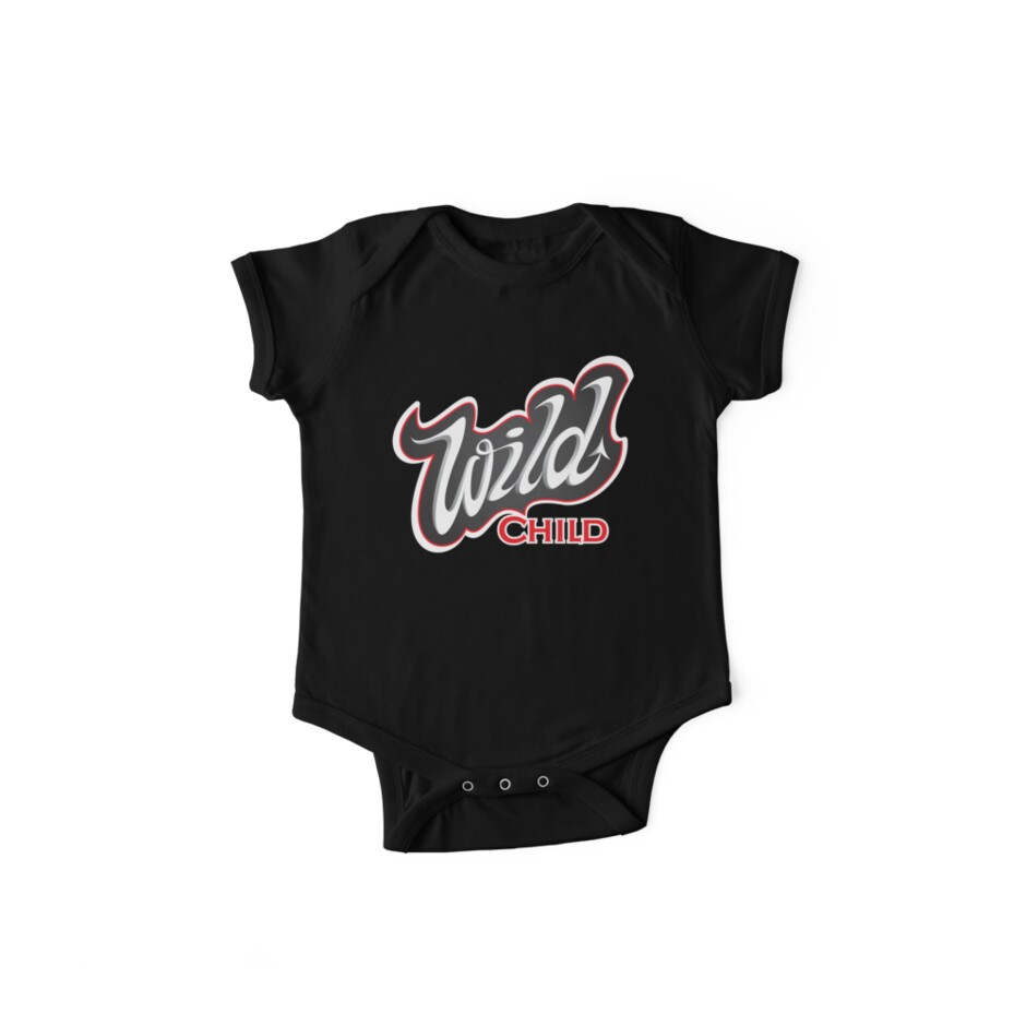 Wild Child Lettering T Shirt One Piece Short Sleeve By One In