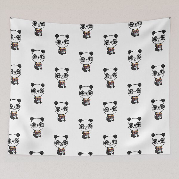 Item preview, Panda with delicate summer flowers designed and sold by jakezbontar.