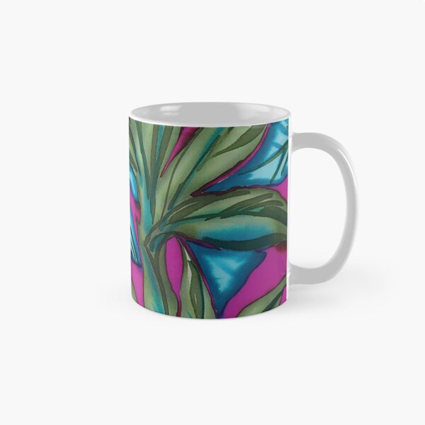 Item preview, Tropical Watercolor Leaves on Magenta Background designed and sold by Leslie Rogers Todder.