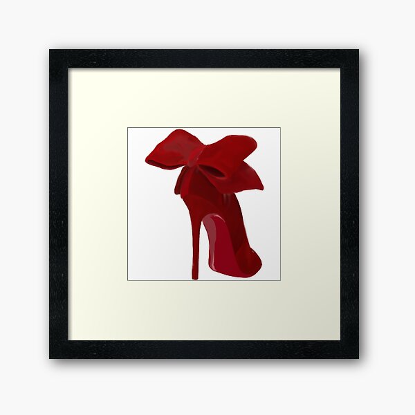 red heels with bow on back