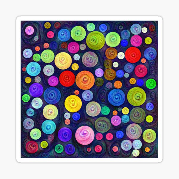 #DeepDream Color Circles Visual Areas 5x5K v1448448724 Sticker