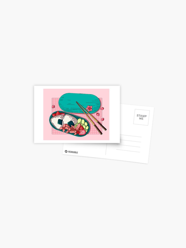 Japanese Kawaii Bento Box Postcard for Sale by nathanielc1991