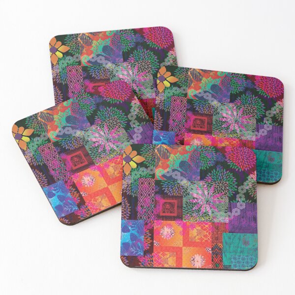 Item preview, Hippie Boho Flowers Psychedelic Patchwork Design by VivaCandita designed and sold by vivacandita.
