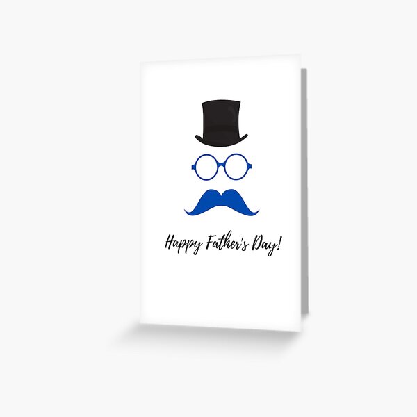 Fathers Day Hat Glasses Mustache Greeting Card