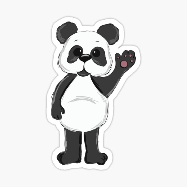 süßer, winkender Panda Bär Sticker