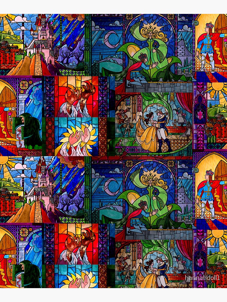 Thumbnail 5 of 5, Tote Bag, Beauty and the Beast Stained Glass designed and sold by hannahdoll1.