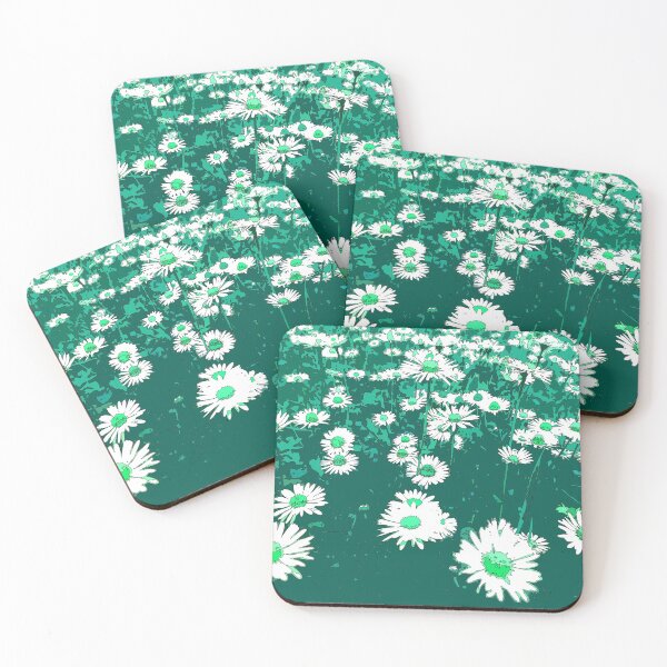 Item preview, Daisy flowerbed shades of green designed and sold by TomateCerise.