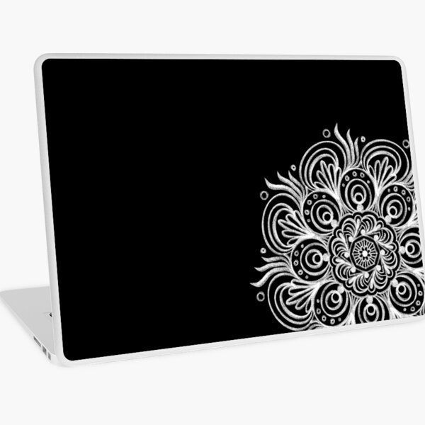 White Chalk pattern on Black Board Laptop Skin