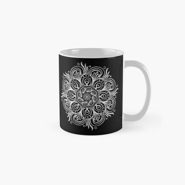 White Chalk pattern on Black Board Classic Mug