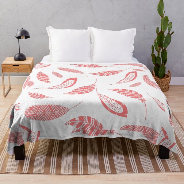 Item preview, Red/Orange/Pink Feather Boho Pattern design designed and sold by TheWhiteRhyno.