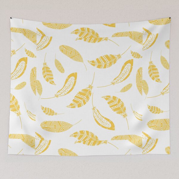 Item preview,   Boho feather Pattern design-yellow/Gold designed and sold by TheWhiteRhyno.