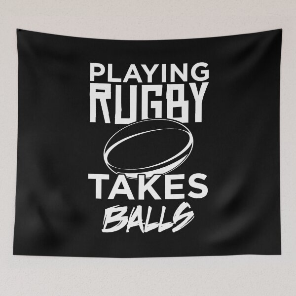 Item preview, Playing Rugby Takes Balls Adult Humor Pun graphic designed and sold by jakehughes2015.