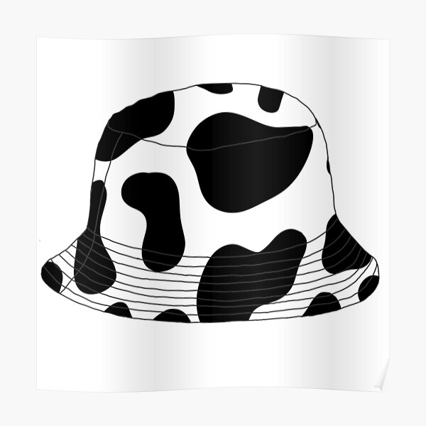 "cow print bucket hat" Poster by ameliab11 Redbubble