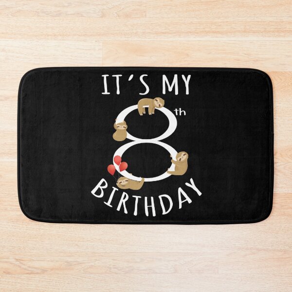 Item preview, It's My 8th Birthday Sloth 8 Years Old Kid B-day Party graphic designed and sold by Grabitees.