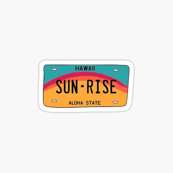 &ldquo;Hawaii License Plate&rdquo; Sticker for Sale by ruhang | Redbubble