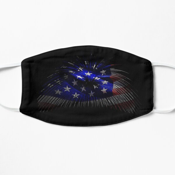 AMERICAN FIREWORKS FLAG Face Mask Flat Mask