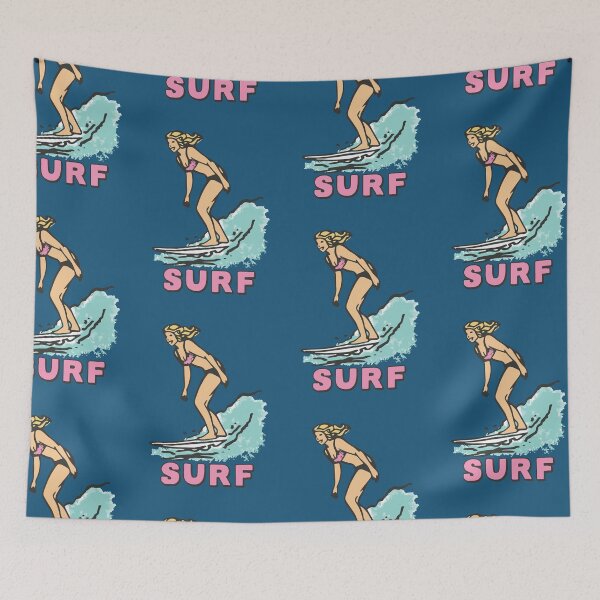 Item preview, Retro Surfer Girl Pattern designed and sold by SharksOnShore.
