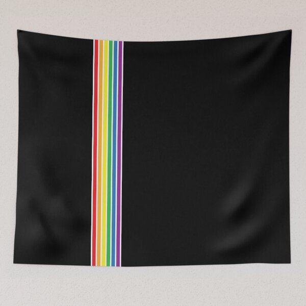 Item preview, Orgullo Gay - Bandera del Orgullo Gay - Rainbow Stripe on Black designed and sold by ShowYourPRIDE.