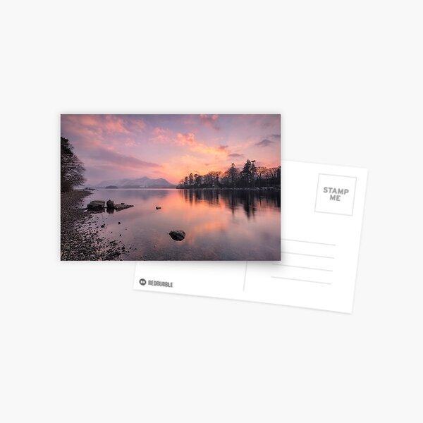 Derwentwater Lake Sunset in the English Lake District Postcard