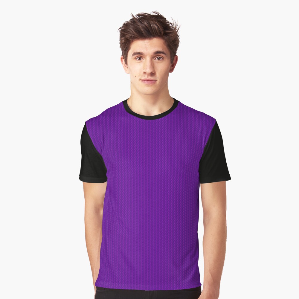 violet shirt with black pants