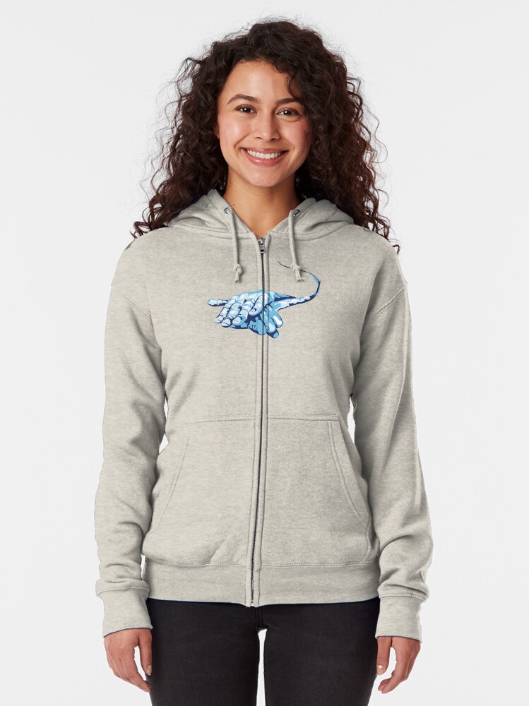 Alternate view of Stingray Hand Signal Zipped Hoodie