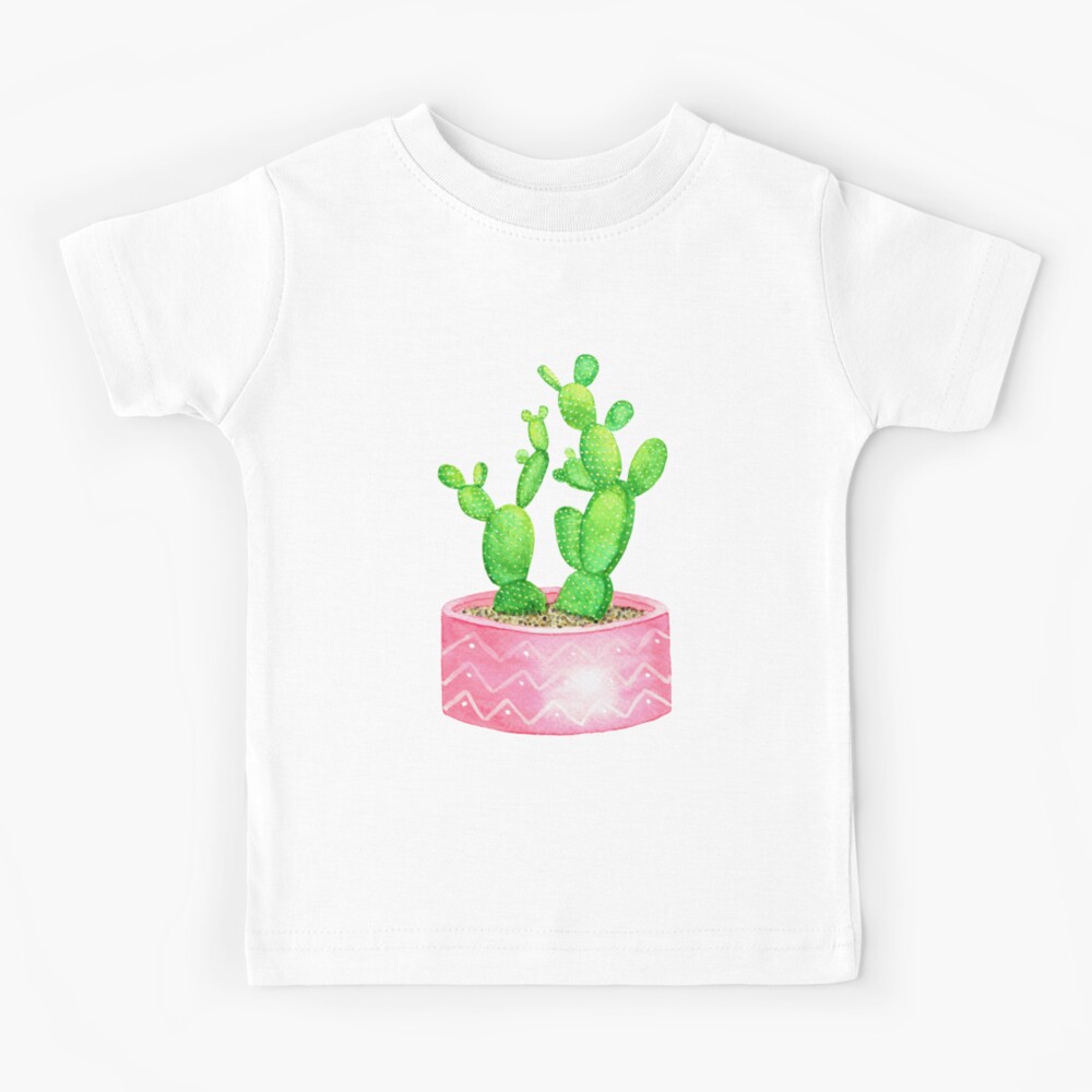 Watercolour Bunny Ear Cactus Kids T Shirt By Rebekahmelville Redbubble - tall cactus roblox