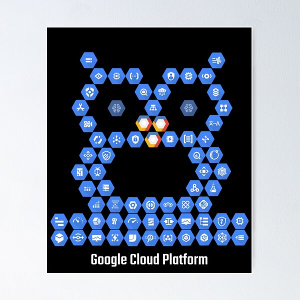Item preview, Google Cloud Platform Elements Owl - On Black designed and sold by clubtee.