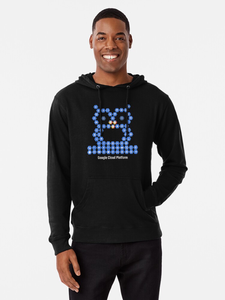 Google Cloud Platform Elements Owl On Black Lightweight Hoodie