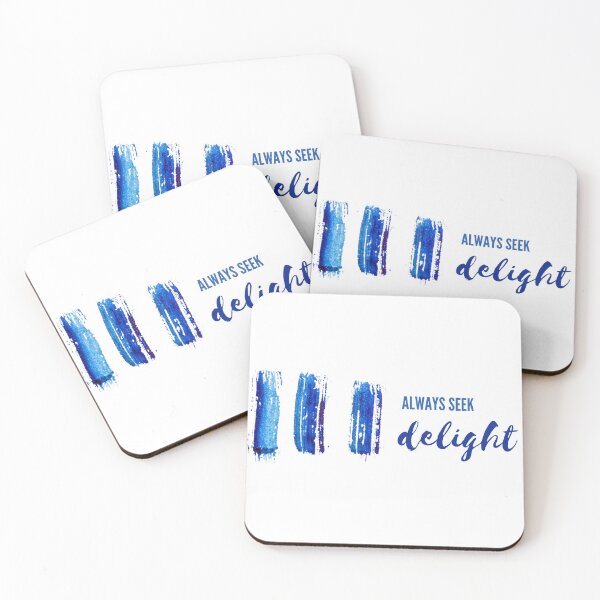 Item preview, Always Seek Delight Blue Watercolor Motivational Inspirational Quote designed and sold by ArianaDagan.