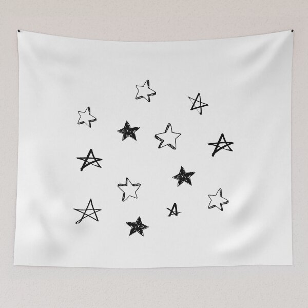 Item preview, Small black star doodle pattern designed and sold by AdelDa19.