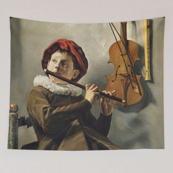 Item preview, Boy playing the Flute designed and sold by brushandframes.