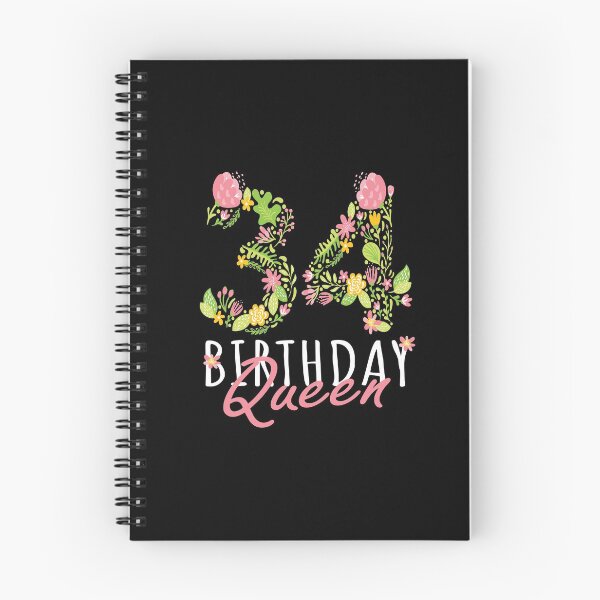 Item preview, 34th Birthday Queen 34 Years Old Woman Floral B-day Theme graphic designed and sold by Grabitees.