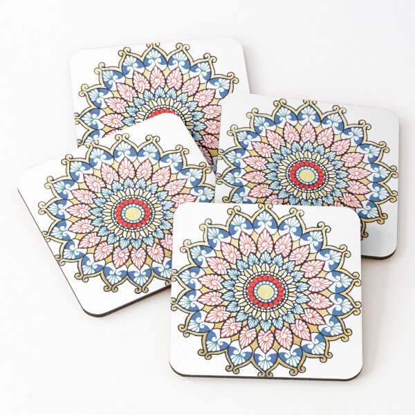 Item preview, Mandala in red, gold and blue designed and sold by SoniKapoor.