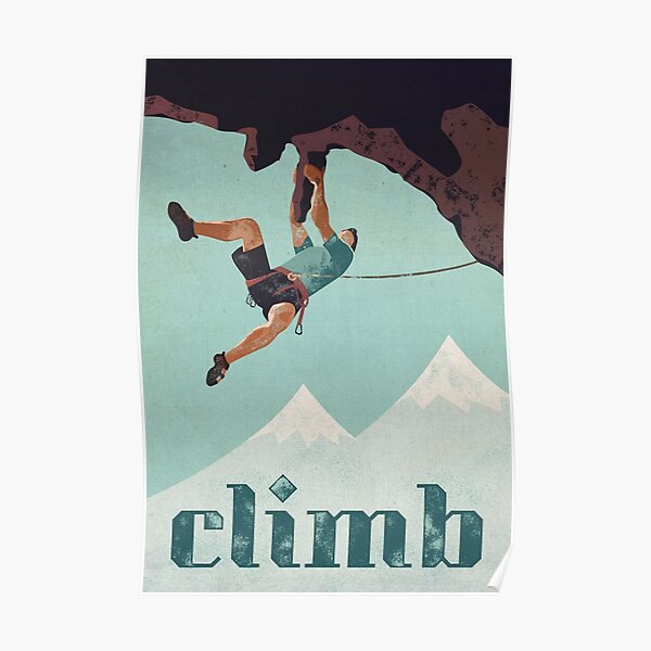 Vintage Style Rock Climbing Poster