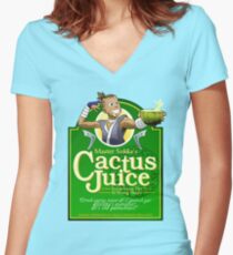 Master Sokka's Cactus Juice Women's Fitted V-Neck T-Shirt