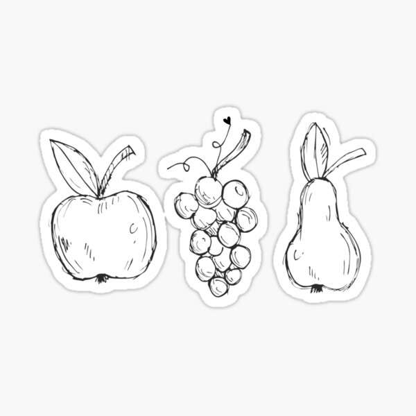 Item preview, Fruits - Pomme - Poire - Raisins designed and sold by ZenNature.