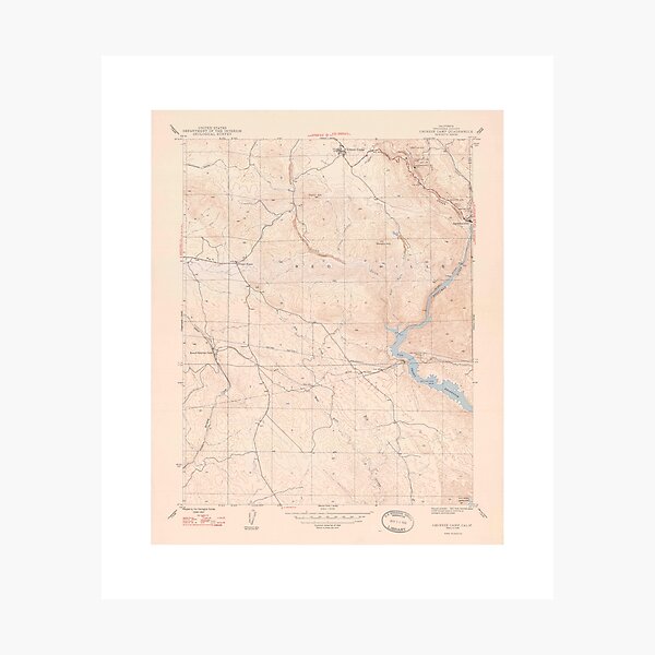 "Chinese Camp, CA from 1948 Vintage Map High Quality" Photographic