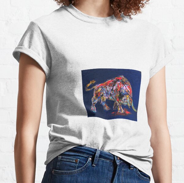 Ein Stier für den Finanzmarkt, blau Classic T-Shirt