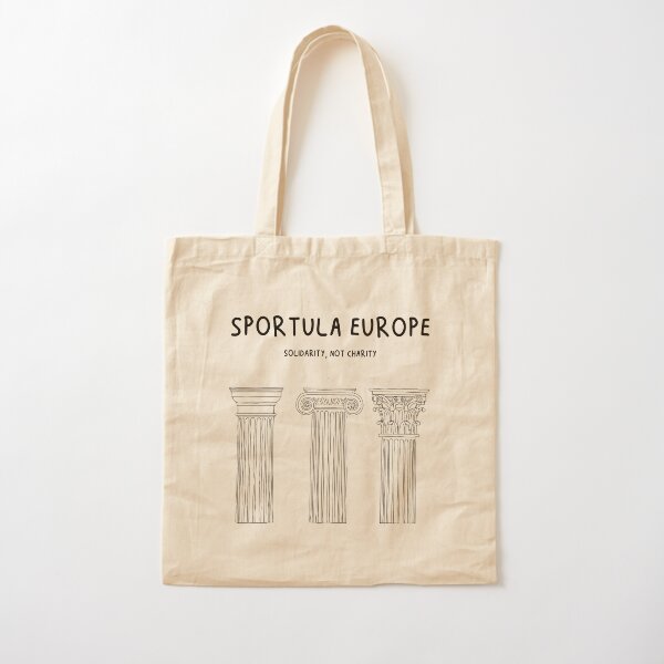 Plain Columns Print Cotton Tote Bag