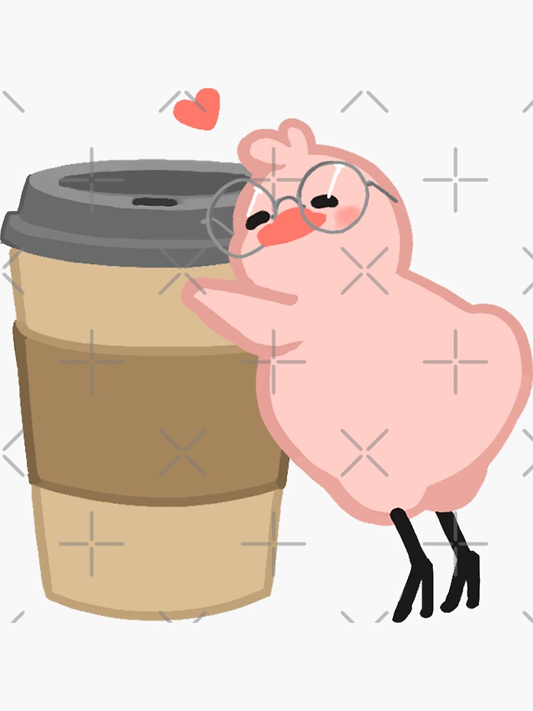 Thumbnail 3 of 3, Sticker, Coffee Hug Birdblob designed and sold by Sabtastic.