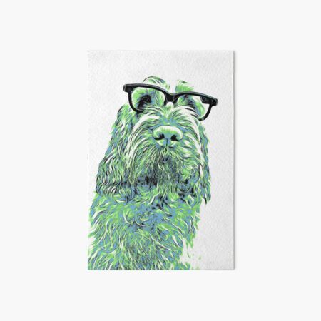 Intelligent friend Spinone abstract green Art Board Print