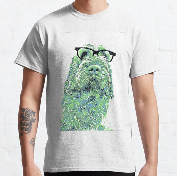 Intelligent friend Spinone abstract green Classic T-Shirt