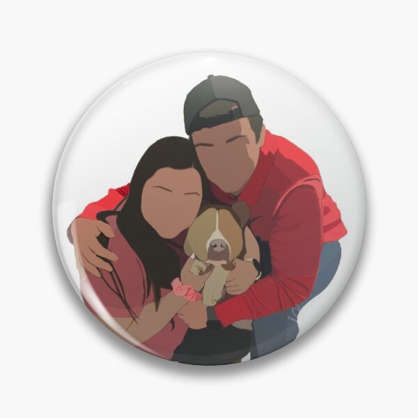Item preview, Brown Haired Couple with Dog designed and sold by MaryaMeerkat.