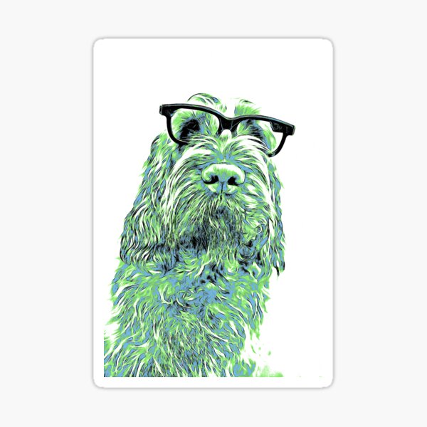 Intelligent friend Spinone abstract green Sticker